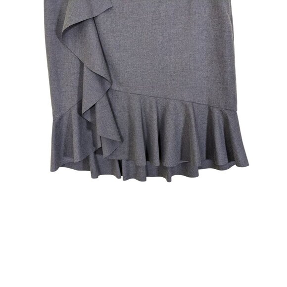 Banana Republic NEW Ruffled Straight Skirt Womens Size 12 Gray Feminine Romantic - Picture 3 of 6